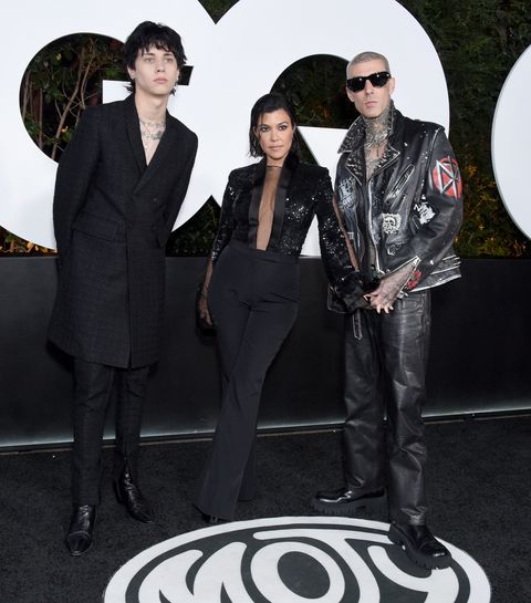 west hollywood, california   november 17 landon asher barker, kourtney kardashian, and travis barker attend the 2022 gq men of the year party hosted by global editorial director will welch at the west hollywood edition on november 17, 2022 in west hollywood, california photo by gregg deguirefilmmagic