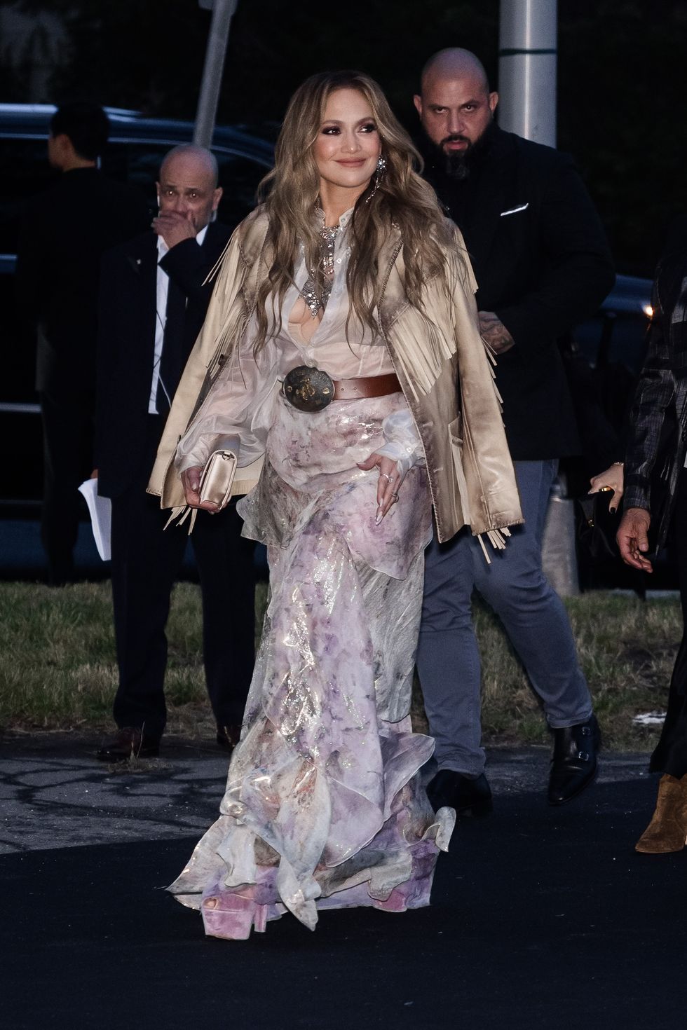 See Jennifer Lopez Pair a Dreamy Sheer Gown with a CowboyStyle Belt