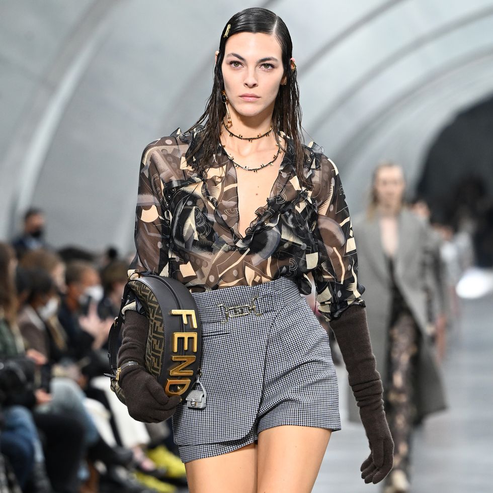 milan, italy   february 23 vittoria ceretti walks the runway at the fendi fashion show during the milan fashion week fallwinter 20222023 on february 23, 2022 in milan, italy photo by daniele venturelliwireimage