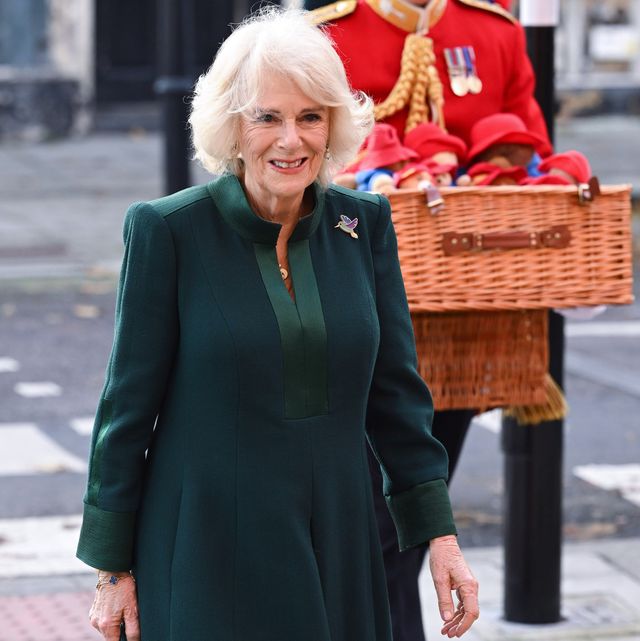 london, england   november 24 camilla, queen consort arrives at barnardo’s nursery, bow on november 24, 2022 in london, england camilla, queen consort will personally deliver paddington bears and other cuddly toys that were left as tributes to queen elizabeth ii at royal residences to children supported by barnardos photo by karwai tangwireimage