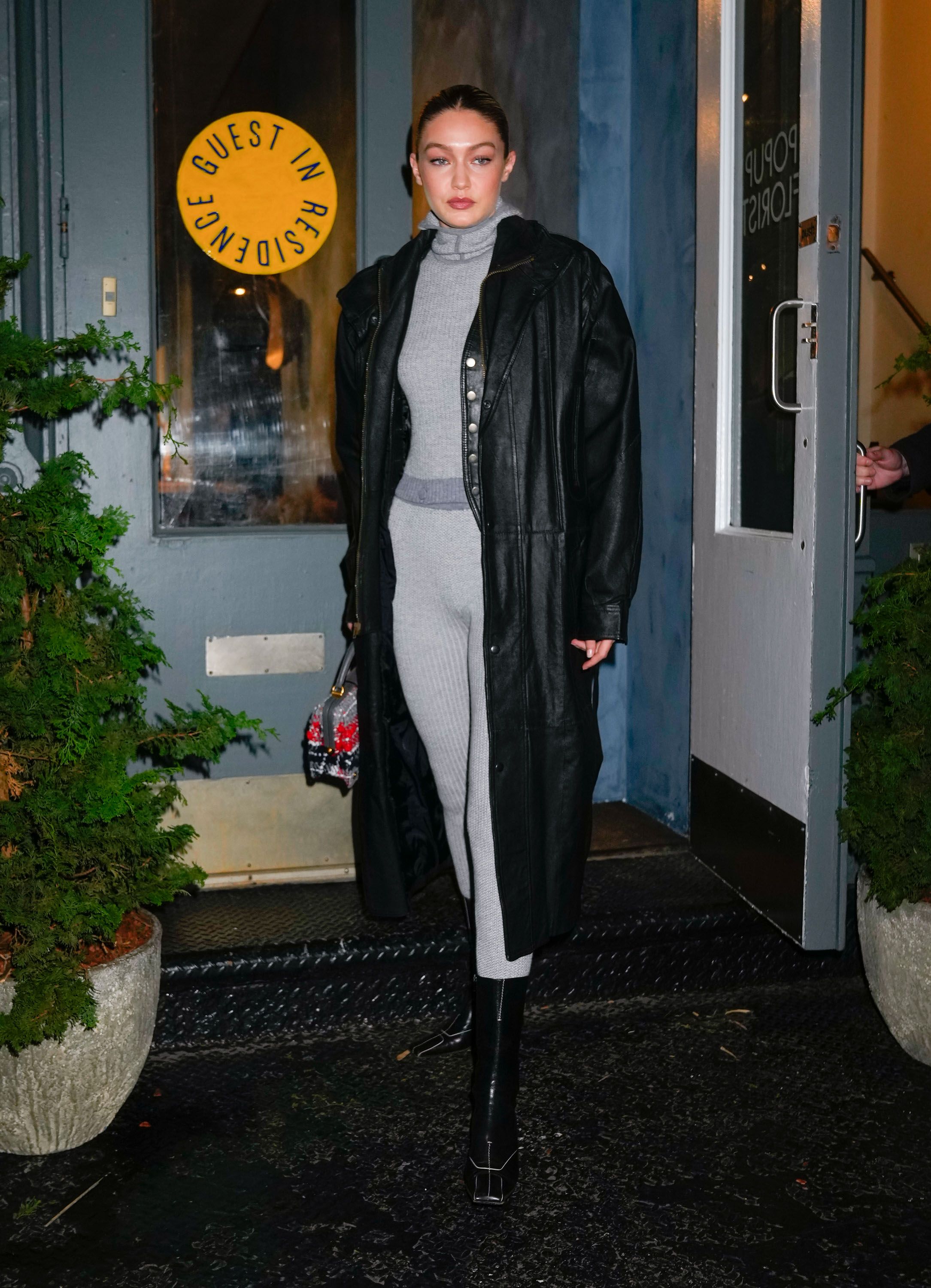 Leather Jacket Trend: Gigi Hadid & More Wearing Coats: Photos