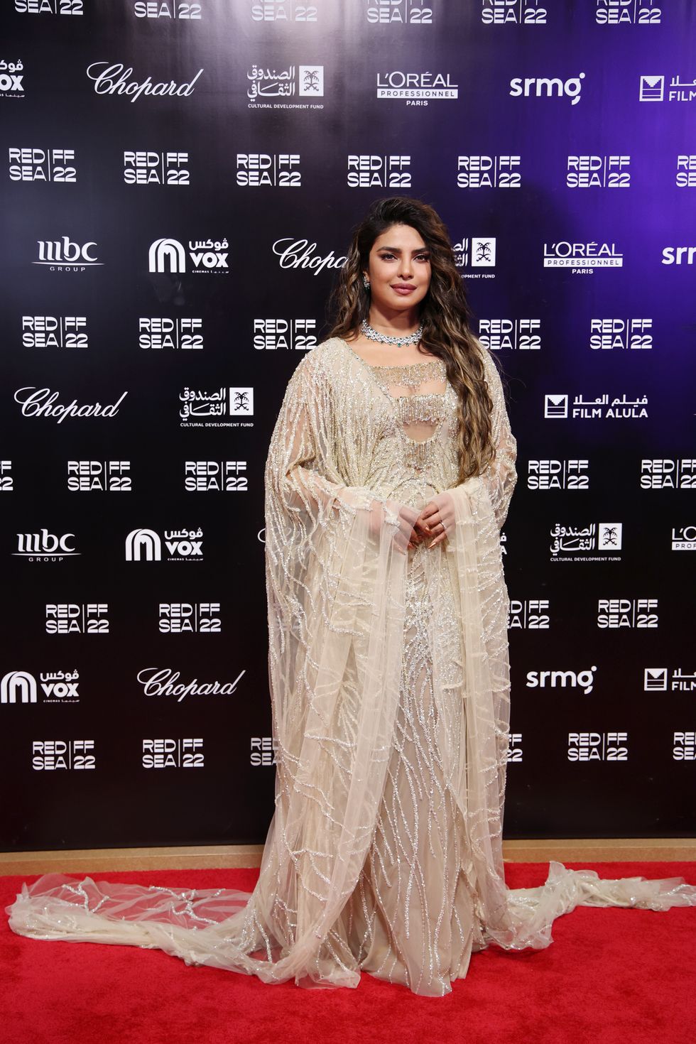 jeddah, saudi arabia   december 01 priyanka chopra attends the opening night gala screening of whats love got to do with it at the red sea international film festival on december 01, 2022 in jeddah, saudi arabia photo by daniele venturelligetty images for the red sea international film festival