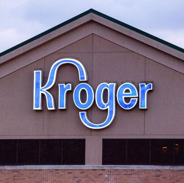kroger logo is seen at one of their stores