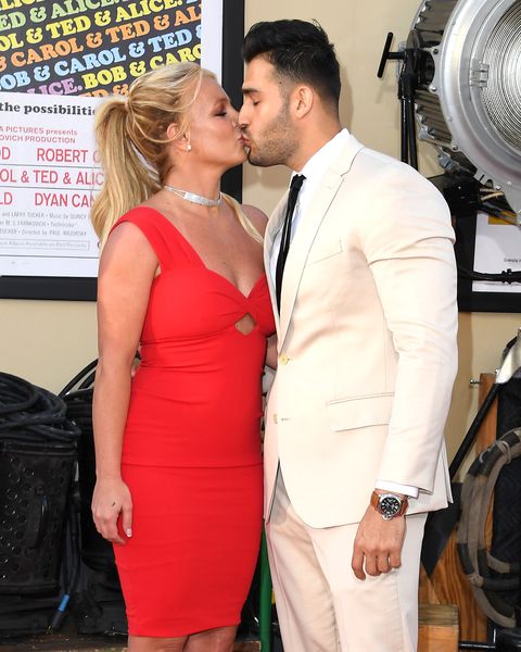 hollywood, california   july 22 britney spears and sam asghari arrives at the sony pictures once upon a timein hollywood los angeles premiere on july 22, 2019 in hollywood, california photo by steve granitzwireimage