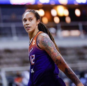 indianapolis, in   september 06 brittney griner 42 of the phoenix mercury is seen during the game against the indiana fever at indiana farmers coliseum on september 6, 2021 in indianapolis, indiana note to user user expressly acknowledges and agrees that, by downloading and or using this photograph, user is consenting to the terms and conditions of the getty images license agreementphoto by michael hickeygetty images