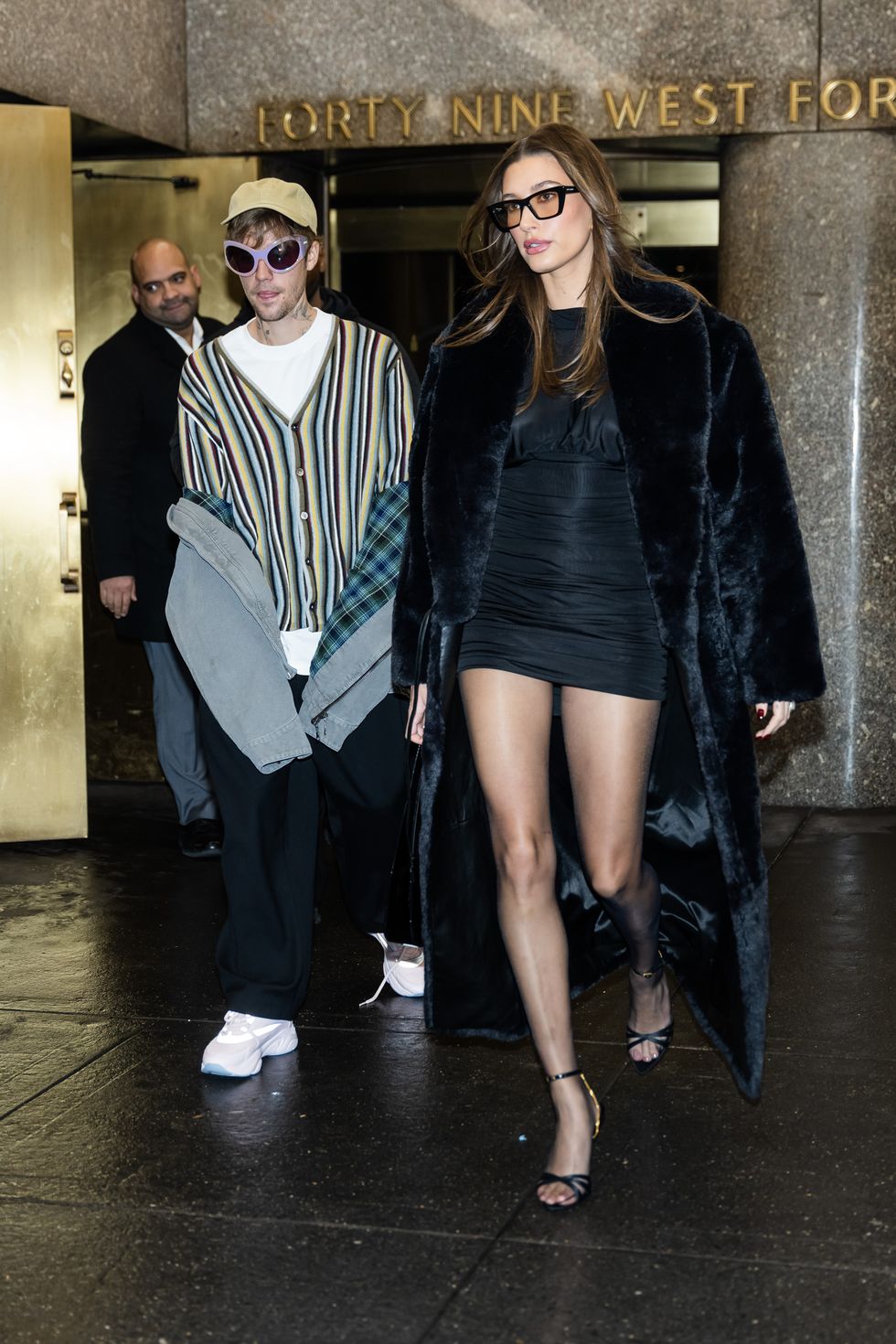 new york, new york   december 07 justin bieber and hailey bieber are seen in midtown on december 07, 2022 in new york city photo by gothamgc images