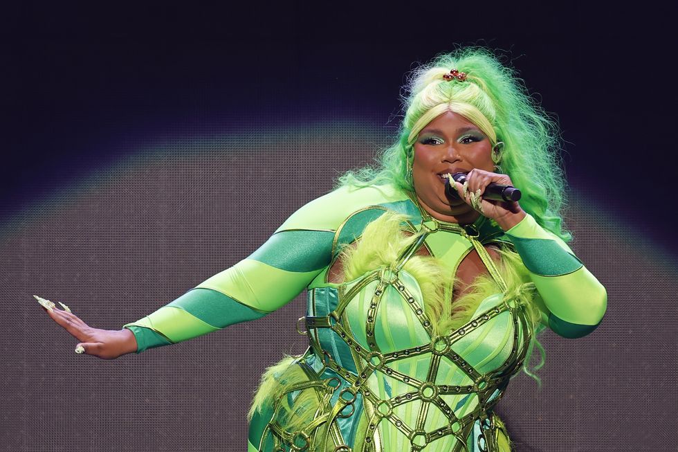 lizzo christmas outfit grinch