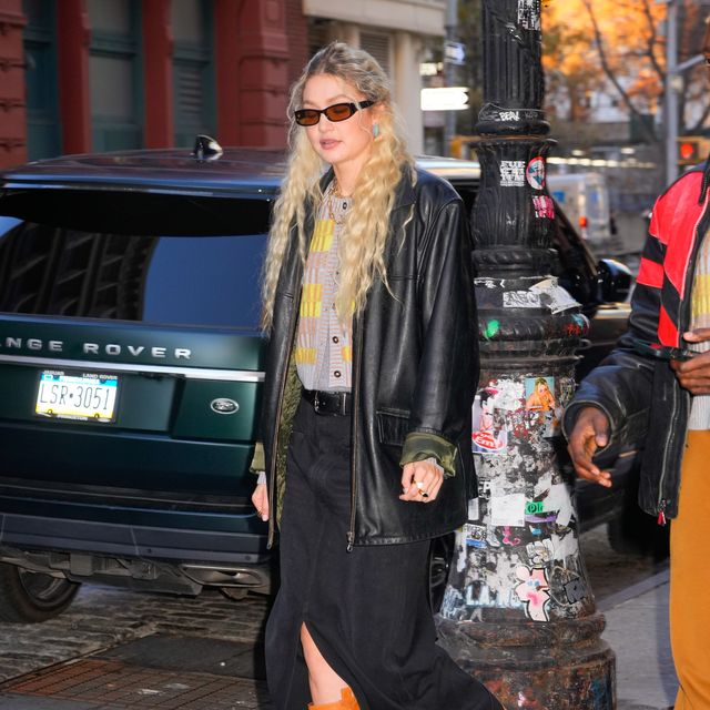 Gigi Hadid Layered Up While Visiting the Guest in Residence Store