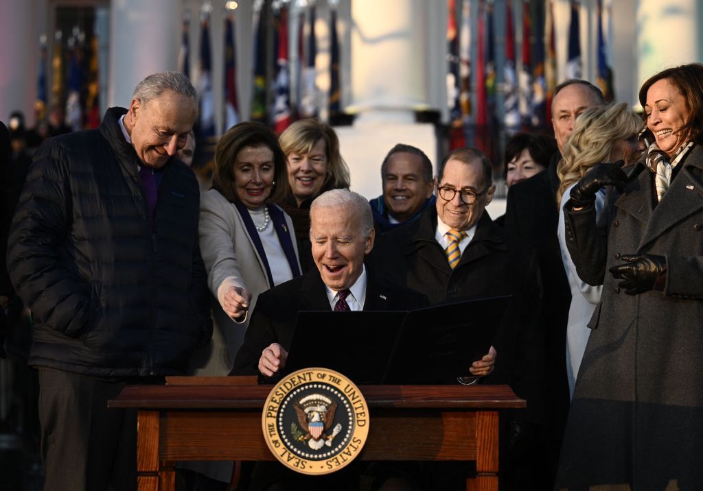 us president joe biden signs the respect for marriage act on the south law of the white house in washington, dc on december 13, 2022 the us congress on december 8, 2022 passed the landmark legislation to protect same sex marriage under federal law photo by brendan smialowski afp photo by brendan smialowskiafp via getty images