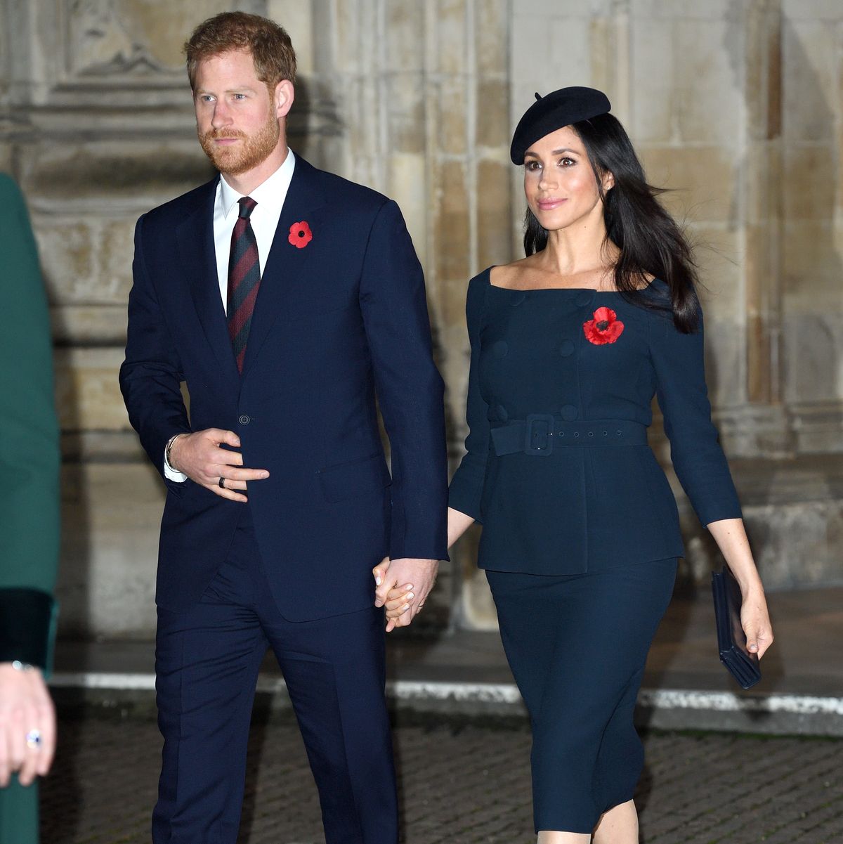 london, england november 11 prince harry, duke of sussex and meghan, duchess of sussex attend the centenary of the armistice service at westminster abbey on november 11, 2018 in london, england photo by karwai tangwireimage