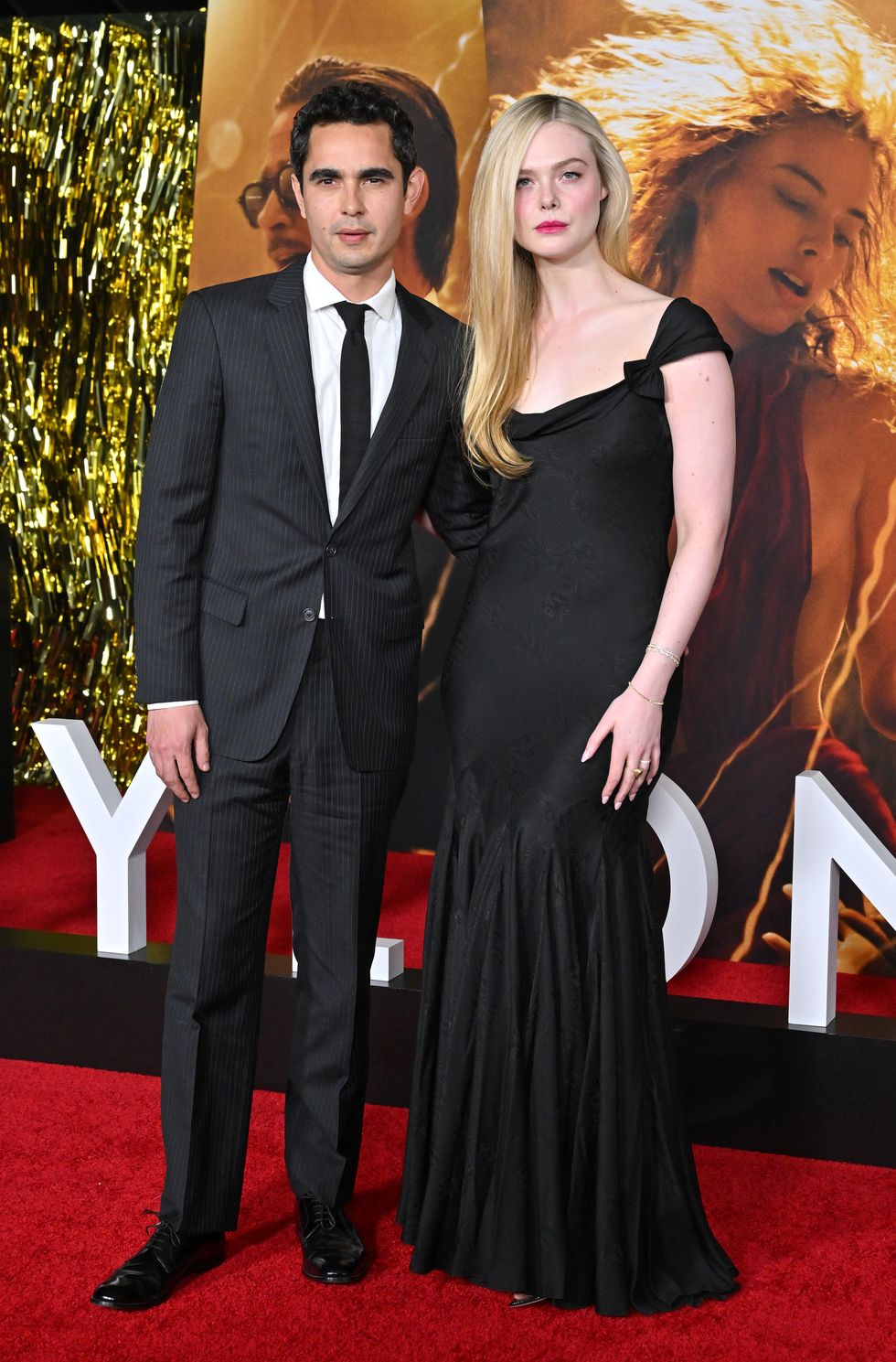 elle fanning and max minghella at the babylon premiere