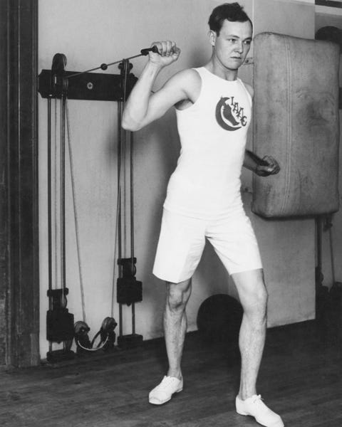 Exercising with weights, 1923