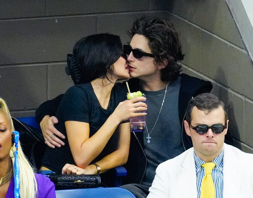 New York, New York, September 10 Kylie Jenner and Timothée Chalamet at the final game between Novak Djokovic and Daniil Medvedev at the 2023 US Open tennis championship, September 10, 2023, in New York, photo gothamgc images