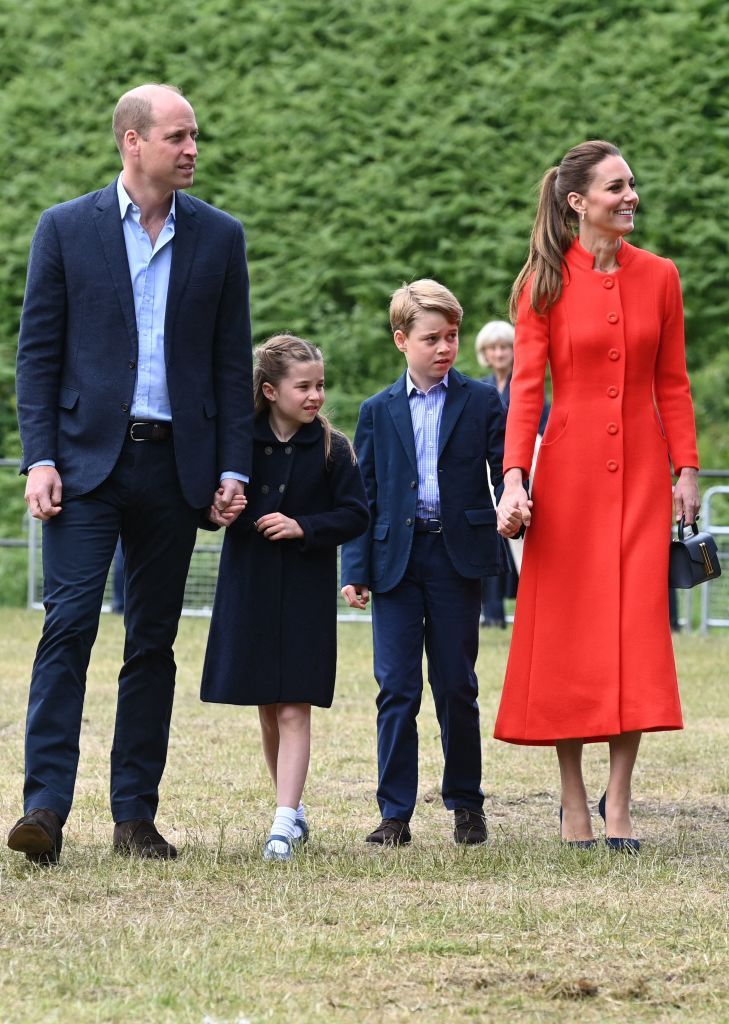 britains prince william, duke of cambridge, britains catherine, duchess of cambridge, and their children britains prince george and britains princess charlotte visit cardiff castle in wales on june 4, 2022 as part of the royal familys tour for queen elizabeth iis platinum jubilee celebrations over the course of the central weekend, members of the royal family will visit the nations of the united kingdom to celebrate the queens platinum jubilee photo by ashley crowden various sources afp photo by ashley crowdenafp via getty images