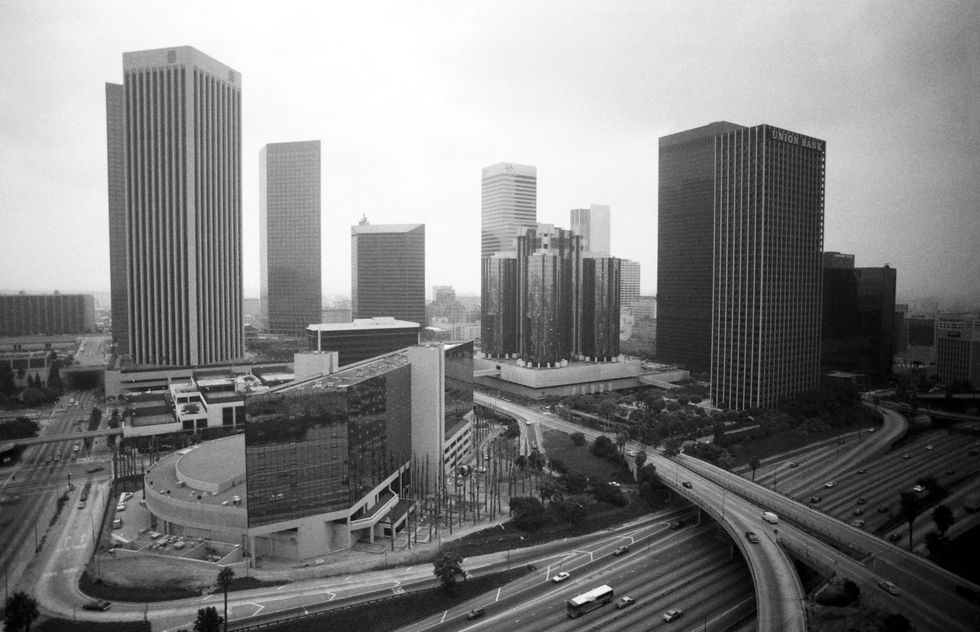 los angeles, ca 1980 general view of the westin boneventure and the downtown los angeles skyline circa 1980 in los angeles, california photo by bill nationsygma via getty images