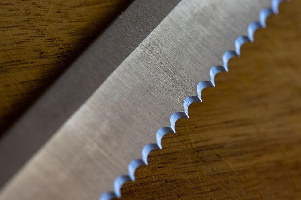 edge of a serrated knife