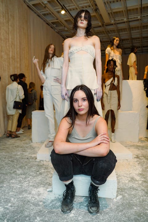 new york, new york september 08 elena velez attends her year 0 presentation at whitebox art center on september 08, 2021 in new york city photo by sean zannipatrick mcmullan via getty images