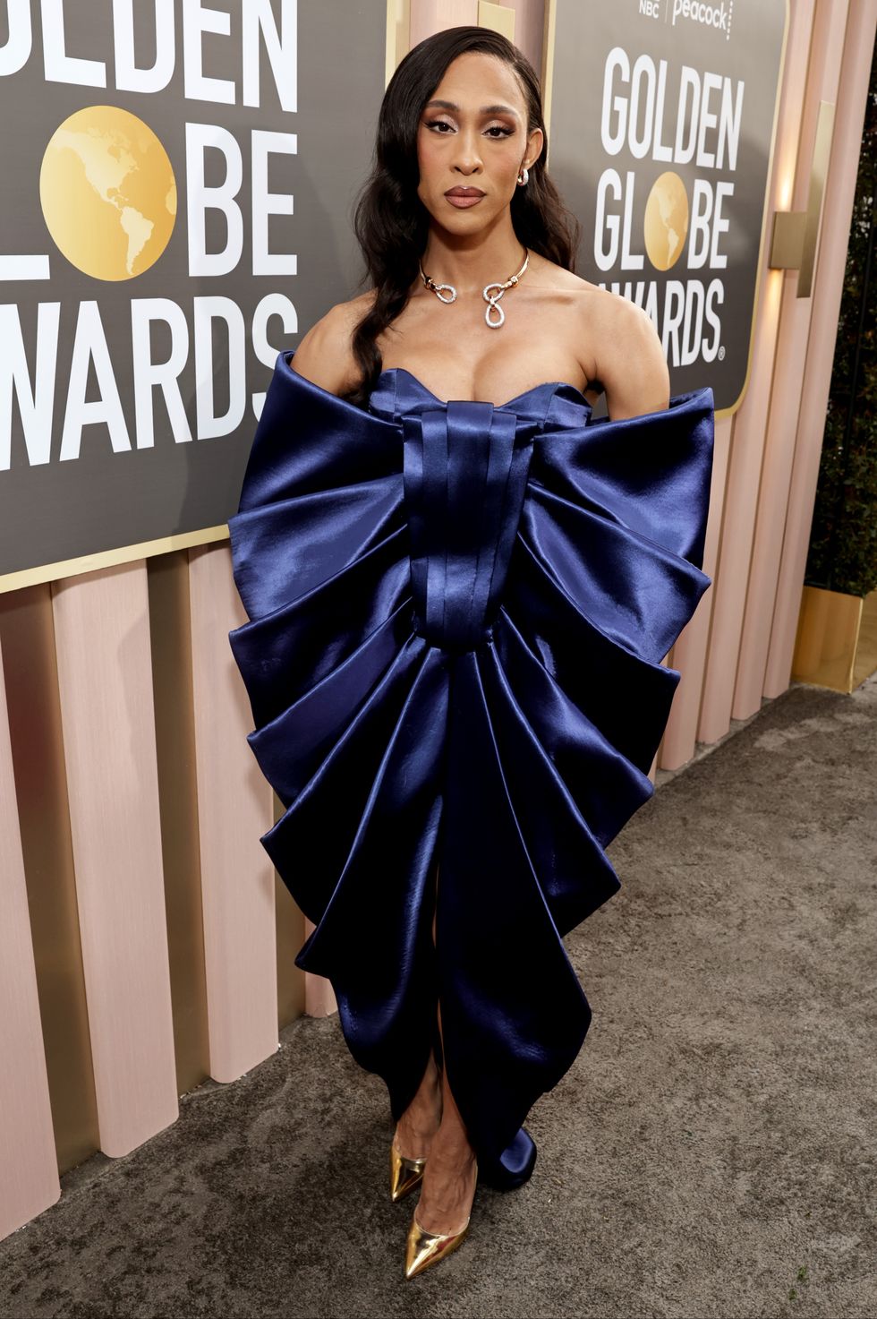 beverly hills, california january 10 80th annual golden globe awards pictured michaela jaé rodriguez arrives at the 80th annual golden globe awards held at the beverly hilton hotel on january 10, 2023 in beverly hills, california photo by todd williamsonnbcnbc via getty images