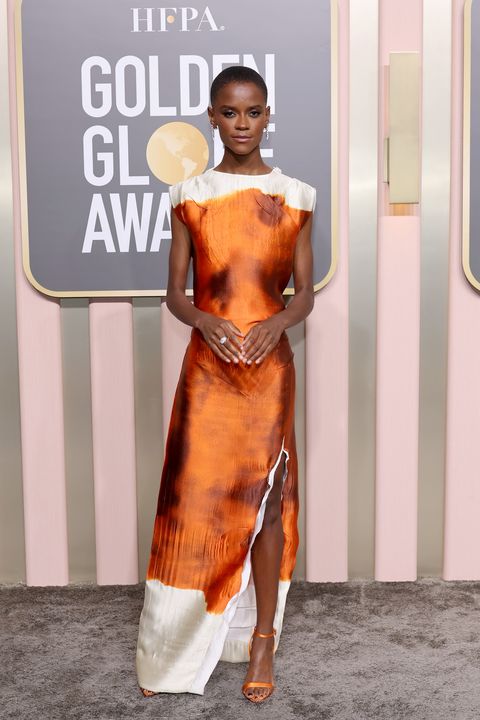 beverly hills, california january 10 letitia wright attends the 80th annual golden globe awards at the beverly hilton on january 10, 2023 in beverly hills, california photo by amy sussmangetty images