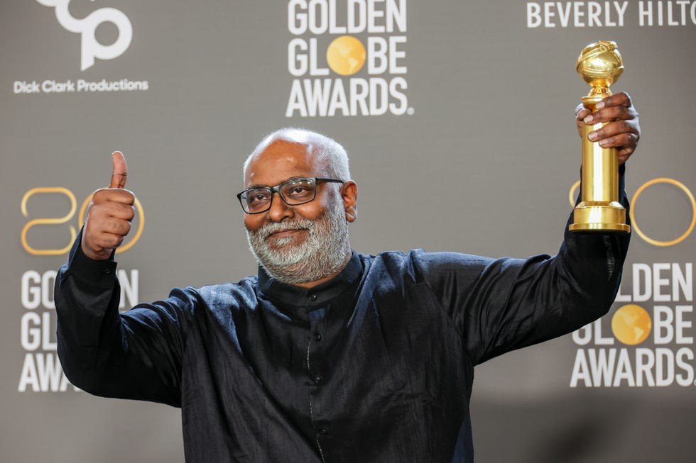 beverly hills, california january 10 80th golden globe awards mm keeravani won a golden globe at the 80th golden globe awards at the beverly hilton on tuesday, january 10, 2023 photo by allen j schaben los angeles times via getty images