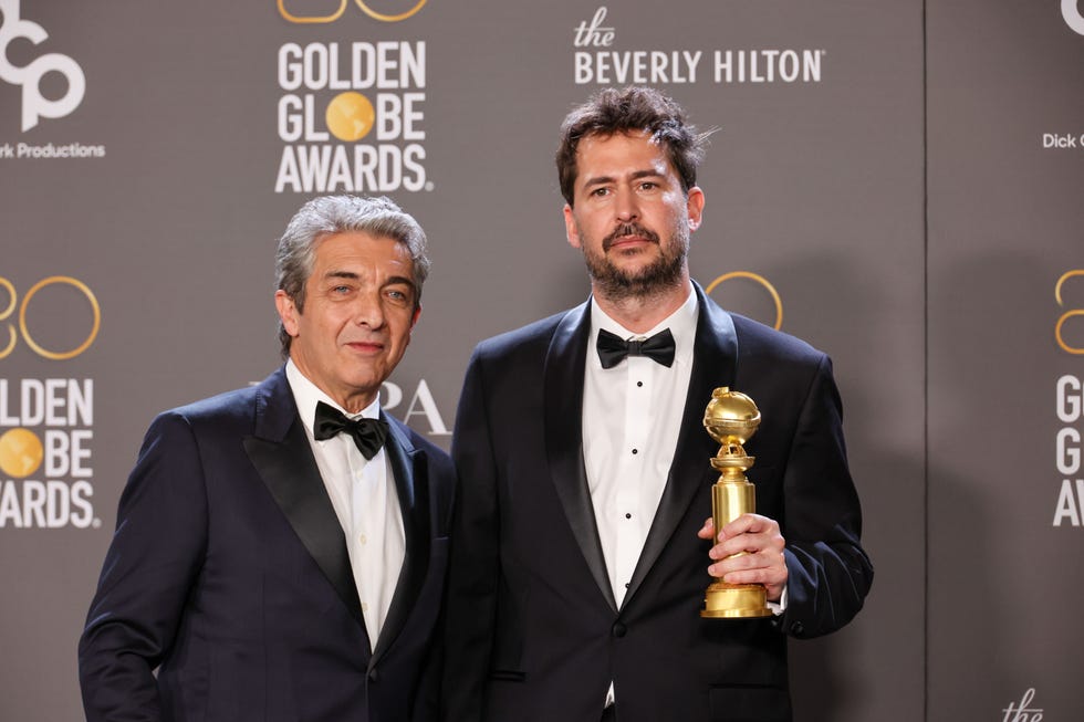 beverly hills, california january 10 80th golden globe awards santiago mitre and ricardo darin won a golden globe at the 80th golden globe awards at the beverly hilton on tuesday, january 10, 2023 photo by allen j schaben los angeles times via getty images