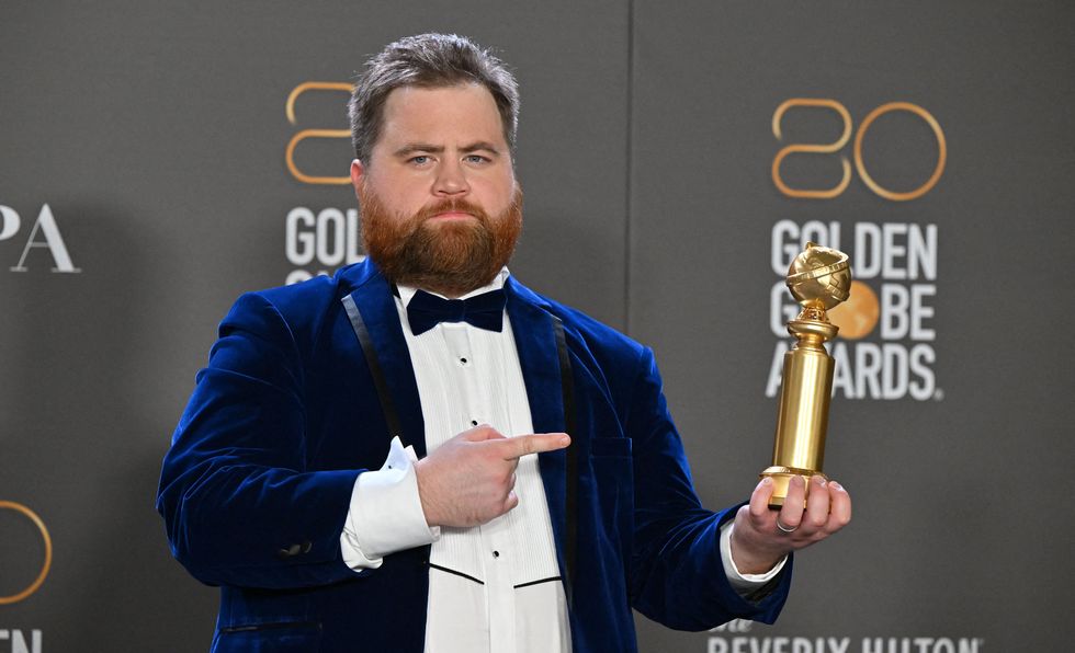 us actor paul walter hauser poses with the award for best supporting actor television limited seriesmotion picture for black bird in the press room during the 80th annual golden globe awards at the beverly hilton hotel in beverly hills, california, on january 10, 2023 photo by frederic j brown afp photo by frederic j brownafp via getty images