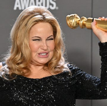 us actress jennifer coolidge poses with the award for best supporting actress television limited seriesmotion picture for the white lotus in the press room during the 80th annual golden globe awards at the beverly hilton hotel in beverly hills, california, on january 10, 2023 photo by frederic j brown afp photo by frederic j brownafp via getty images