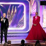 beverly hills, california january 10 80th annual golden globe awards pictured l r honoree ryan murphy accepts the carol burnett award from billy porter onstage at the 80th annual golden globe awards held at the beverly hilton hotel on january 10, 2023 in beverly hills, california photo by rich polknbc via getty images