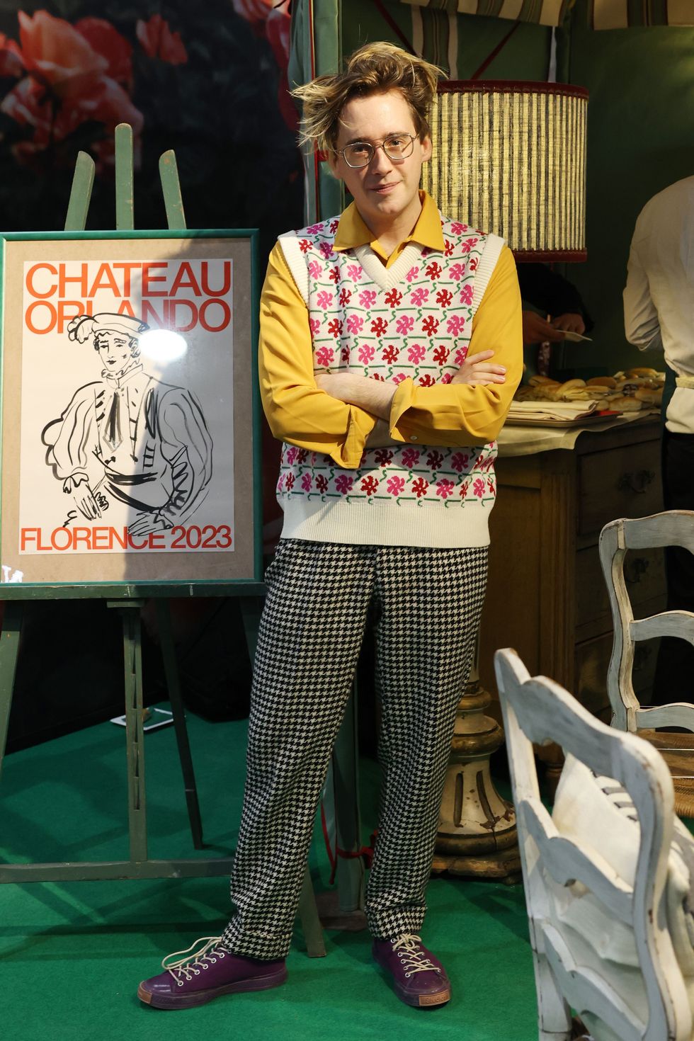 florence, italy january 11 designer luke edward hall attends chateau orlando event during pitti immagine uomo 103 at fortezza da basso on january 11, 2023 in florence, italy photo by stefania m dalessandrogetty images