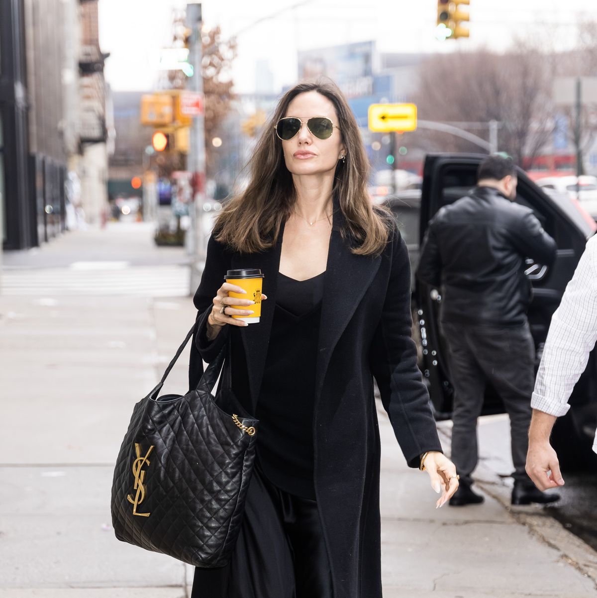Angelina Jolie's Quilted Black Tote Is Her Favorite Fall Accessory