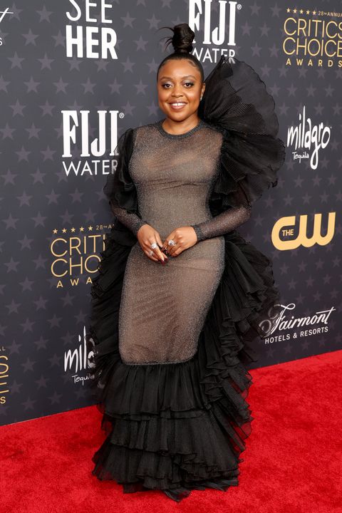 los angeles, california january 15 quinta brunson attends the 28th annual critics choice awards at fairmont century plaza on january 15, 2023 in los angeles, california photo by monica schipperwireimage