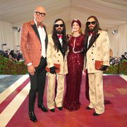 new york, new york may 02 exclusive coverage l r marco bizzarri, alessandro michele, jessica chastain and jared leto arrive at the 2022 met gala celebrating in america an anthology of fashion at the metropolitan museum of art on may 02, 2022 in new york city photo by kevin mazurmg22getty images for the met museumvogue