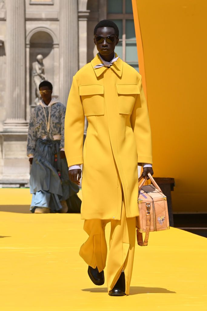 paris, france june 23 editorial use only for non editorial use please seek approval from fashion house a model walks the runway during the louis vuitton menswear spring summer 2023 show as part of paris fashion week on june 23, 2022 in paris, france photo by pascal le segretaingetty images
