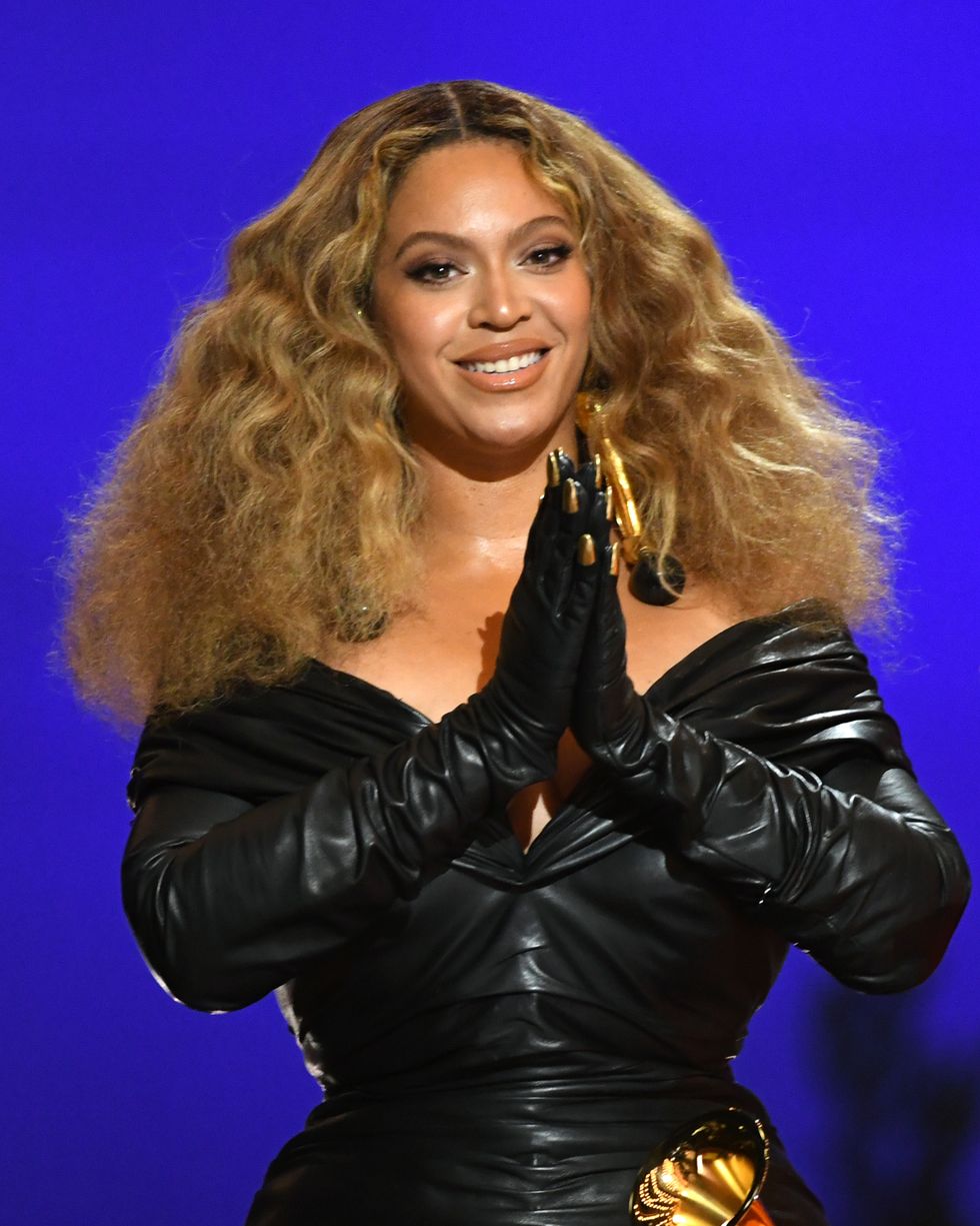 los angeles, california march 14 beyoncé accepts the best rap performance award for savage onstage during the 63rd annual grammy awards at los angeles convention center on march 14, 2021 in los angeles, california photo by kevin wintergetty images for the recording academy