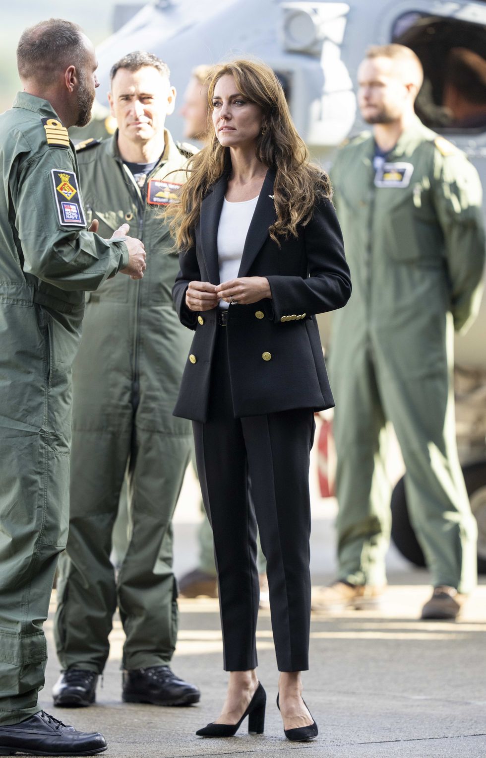 yeovil, england september 18 catherine, princess of wales during her visit to royal naval air station yeovilton on september 18, 2023 in yeovil, england the princess of wales is visiting the airbase following her appoint as commodore in chief, fleet air arm faa photo by mark cuthbertuk press via getty images