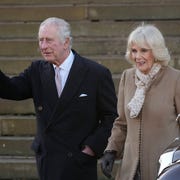 bolton, england january 20 king charles iii and camilla, queen consort leave bolton town house on january 20, 2023 in bolton, united kingdom photo by christopher furlonggetty images