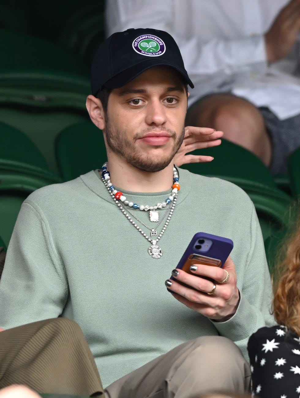 london, england july 03 pete davidson hosted by lanson attends day 6 of the wimbledon tennis championships at the all england lawn tennis and croquet club on july 03, 2021 in london, england photo by karwai tangwireimage