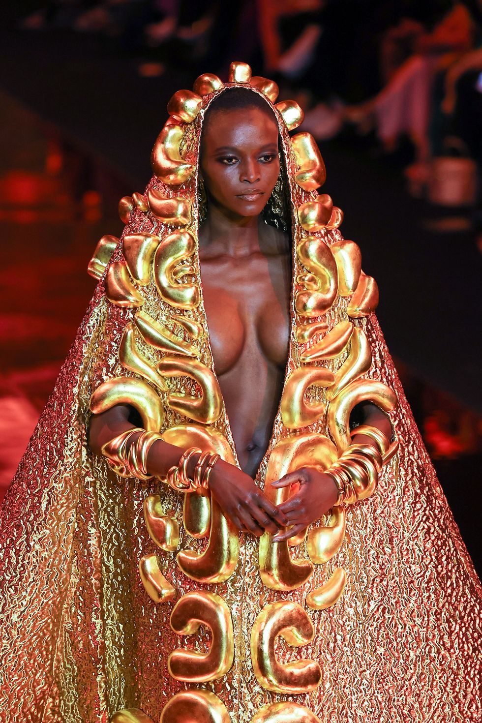 paris, france january 24 editorial use only for non editorial use please seek approval from fashion house a model walks the runway during the stephane rolland haute couture spring summer 2023 show as part of paris fashion week on january 24, 2023 in paris, france photo by peter whitegetty images