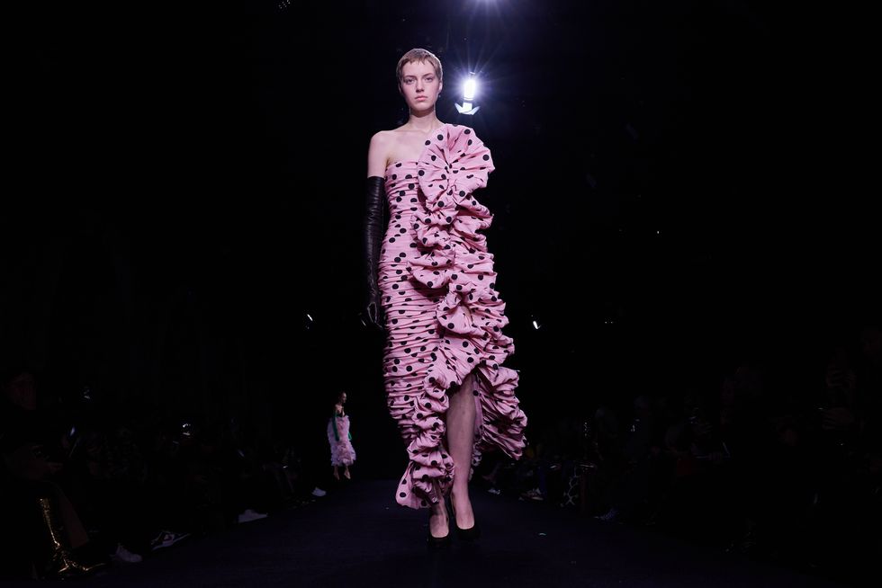 paris, france january 25 editorial use only for non editorial use please seek approval from fashion house a model walks the runway during the valentino haute couture spring summer 2023 show as part of paris fashion week on january 25, 2023 in paris, france photo by peter whitegetty images