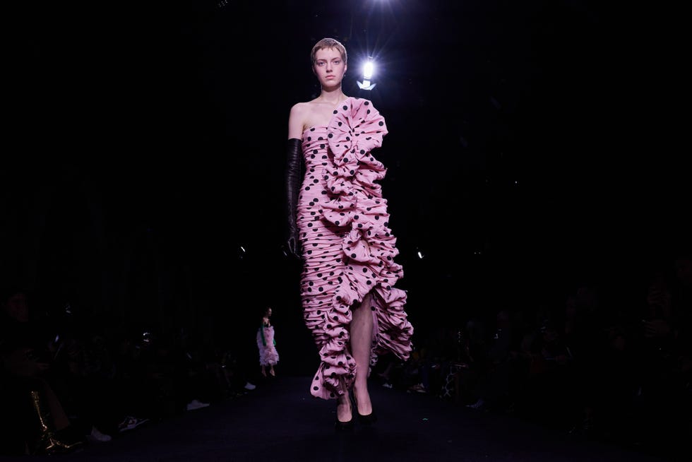 paris, france january 25 editorial use only for non editorial use please seek approval from fashion house a model walks the runway during the valentino haute couture spring summer 2023 show as part of paris fashion week on january 25, 2023 in paris, france photo by peter whitegetty images