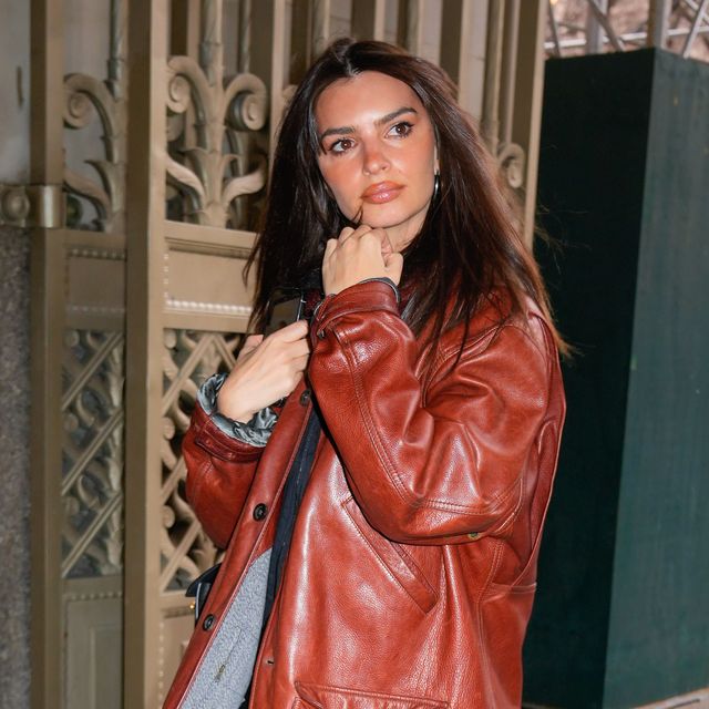 Just One Look: The Leather Jacket Emily Ratajkowski Is Wearing Everywhere