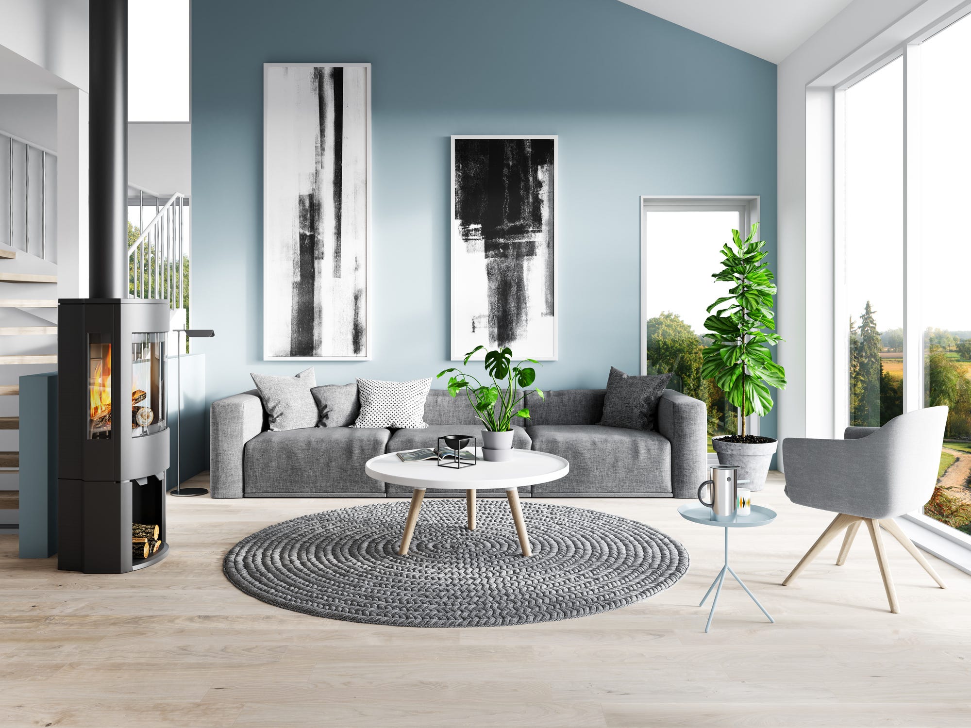modern living room render image