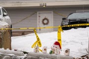 a makeshift memorial outside the moscow, idaho, residence where four university of idaho students were murdered