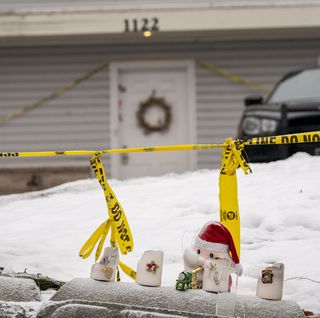 a makeshift memorial outside the moscow, idaho, residence where four university of idaho students were murdered