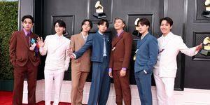 las vegas, nevada april 03 bts attends the 64th annual grammy awards at mgm grand garden arena on april 03, 2022 in las vegas, nevada photo by amy sussmangetty images