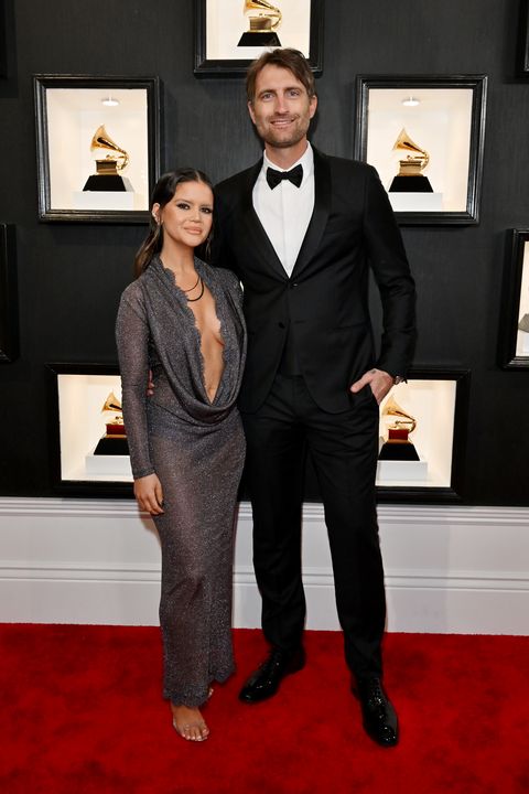 los angeles, california february 05 l r maren morris and ryan hurd attend the 65th grammy awards on february 05, 2023 in los angeles, california photo by lester cohengetty images for the recording academy