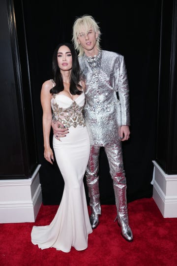 los angeles, california february 05 l r megan fox and machine gun kelly attend the 65th grammy awards on february 05, 2023 in los angeles, california photo by kevin mazurgetty images for the recording academy