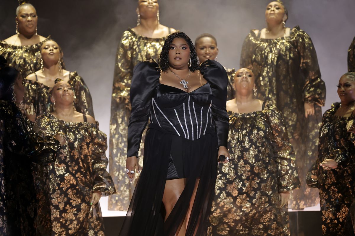los angeles, california february 05 lizzo c performs onstage during the 65th grammy awards at cryptocom arena on february 05, 2023 in los angeles, california photo by kevin wintergetty images for the recording academy