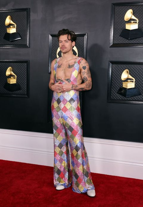 los angeles, california february 5 65th grammy awards harry styles arrives at the 65th grammy awards held at the crytpocom arena on february 5, 2023 photo by allen j schaben los angeles times via getty images
