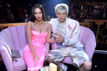 los angeles, california may 27 editorial use only l r megan fox and machine gun kelly attend the 2021 iheartradio music awards at the dolby theatre in los angeles, california, which was broadcast live on fox on may 27, 2021 photo by kevin mazurgetty images for iheartmedia